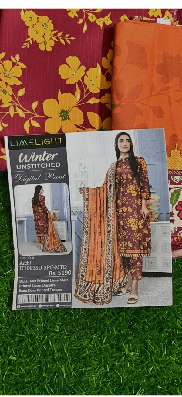 Limelight 3 piece linen unstitched